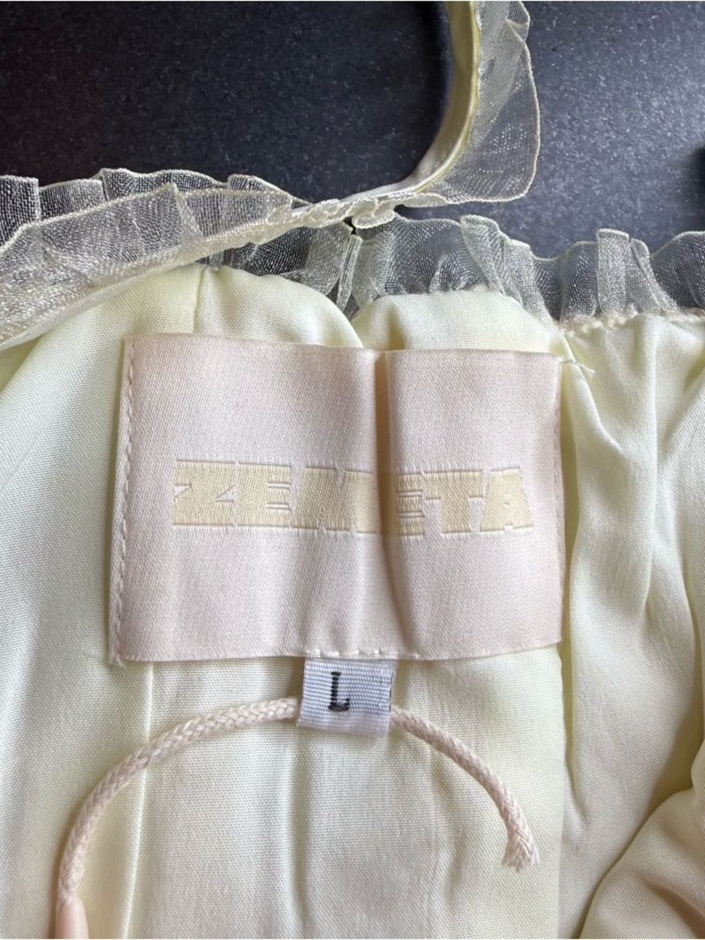 NWOT Zemeta Floral Ribbon Corset Top Cream Lace Up Revolve UO Size Large - Picture 4 of 6